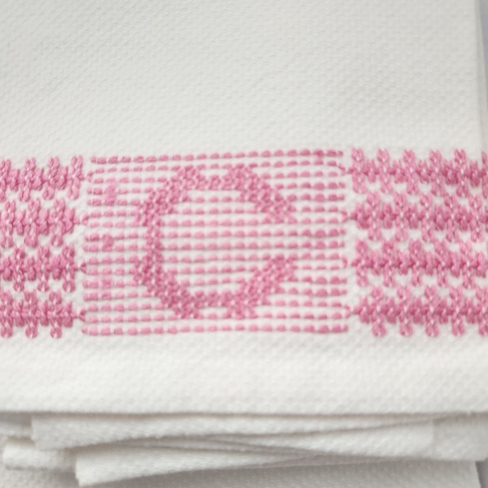 Vtg Set of 2 Handmade Monogram "C" Huck Towels